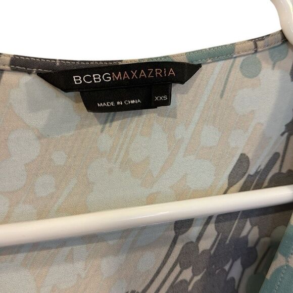 BCBG MaxAzria Gray Blue Faux Wrap Dress - Size 00 - Picture 9 of 10